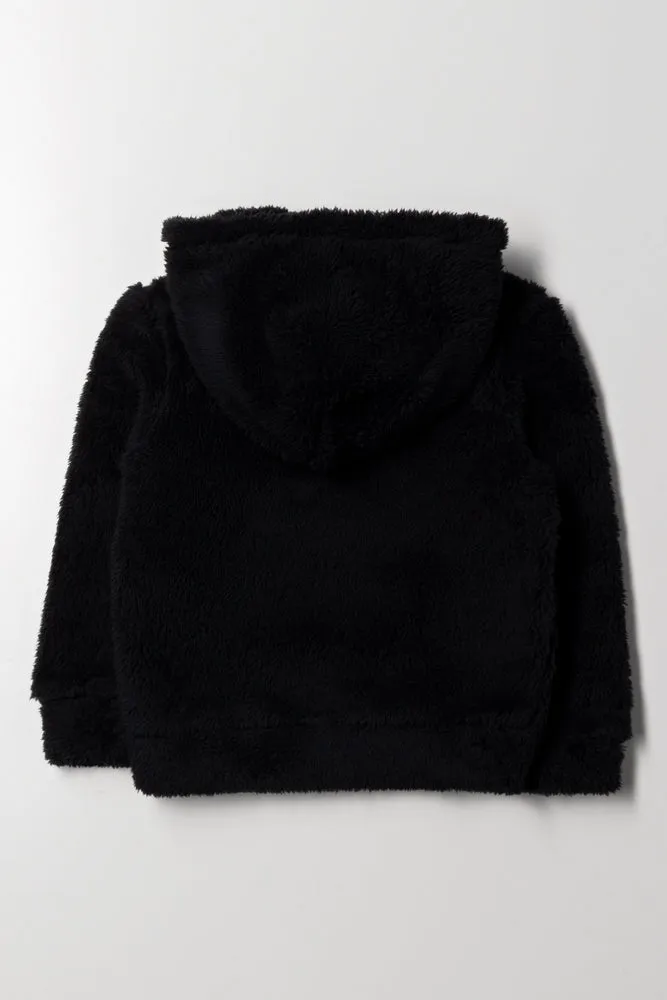 Sherpa Hoodie Black