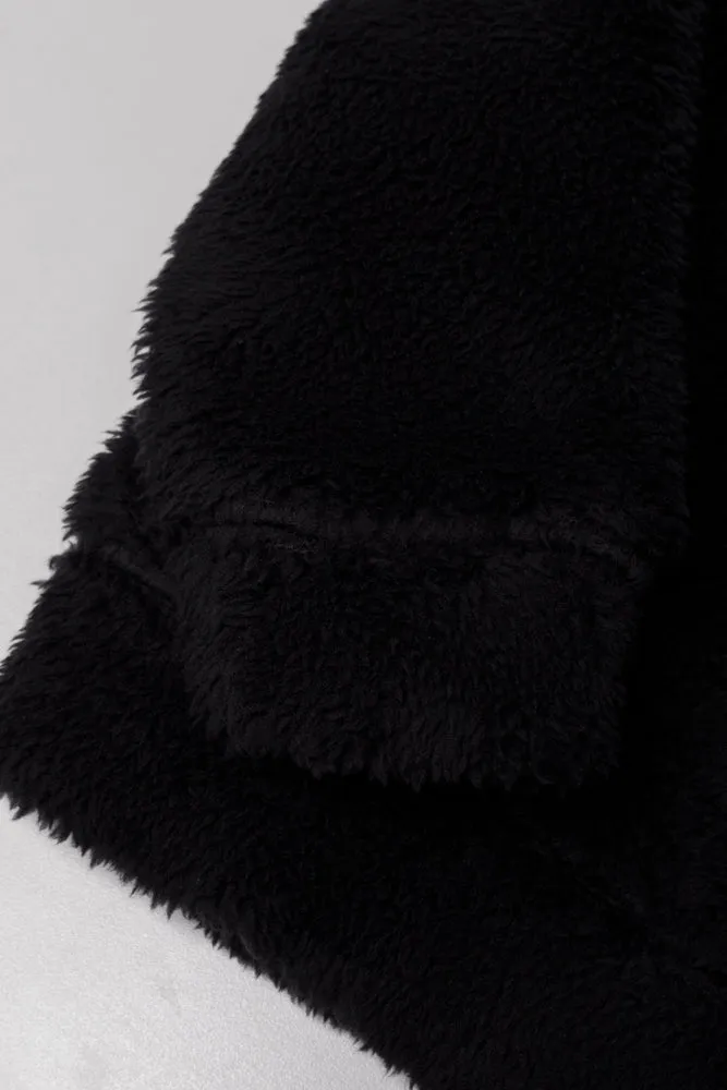 Sherpa Hoodie Black