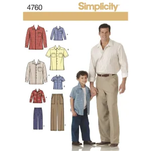 Simplicity Pattern 4760 Boys and Men Shirts and Trousers