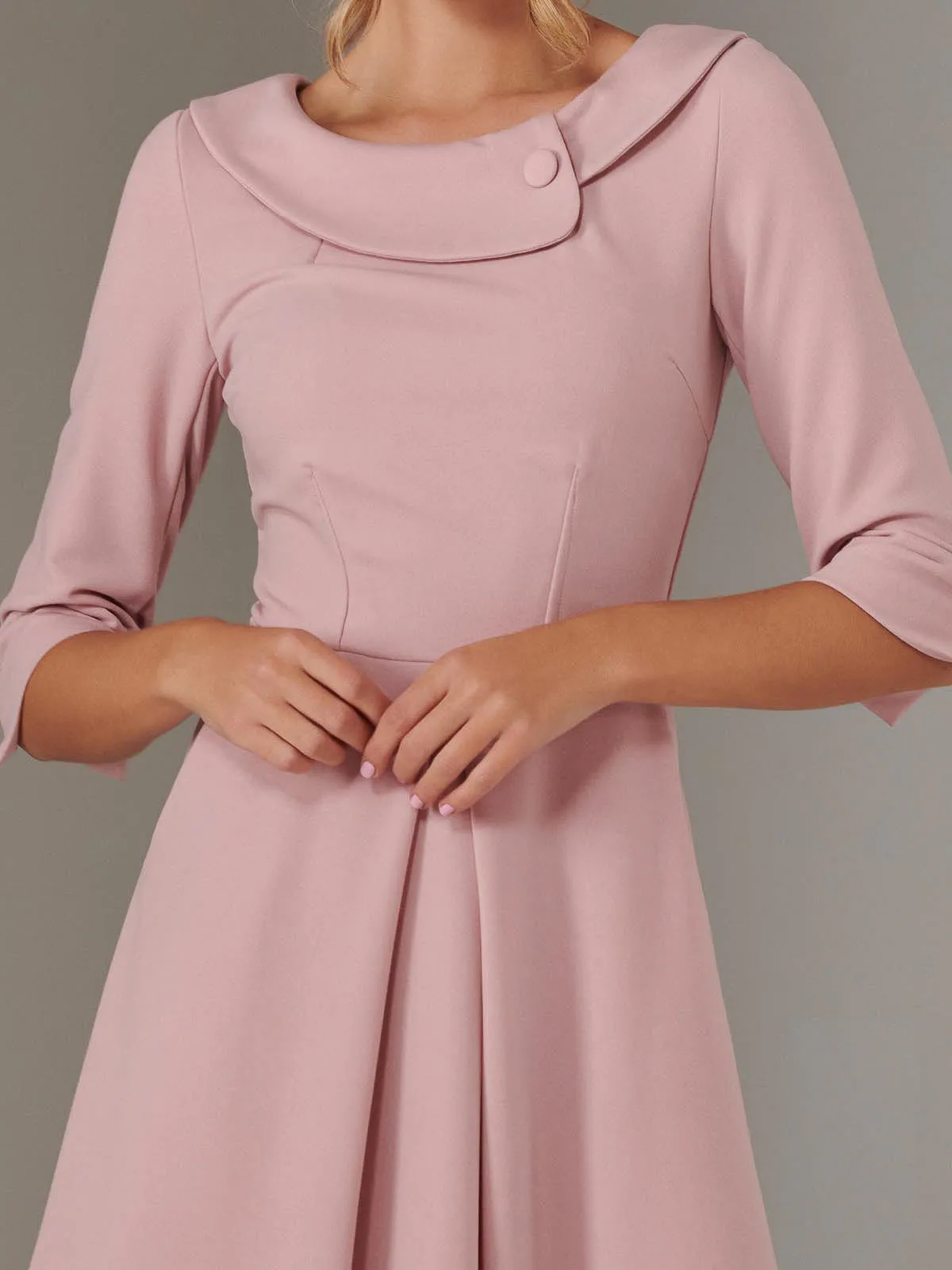 Sloan 3/4 Sleeve Midi Dress, Dusty Pink