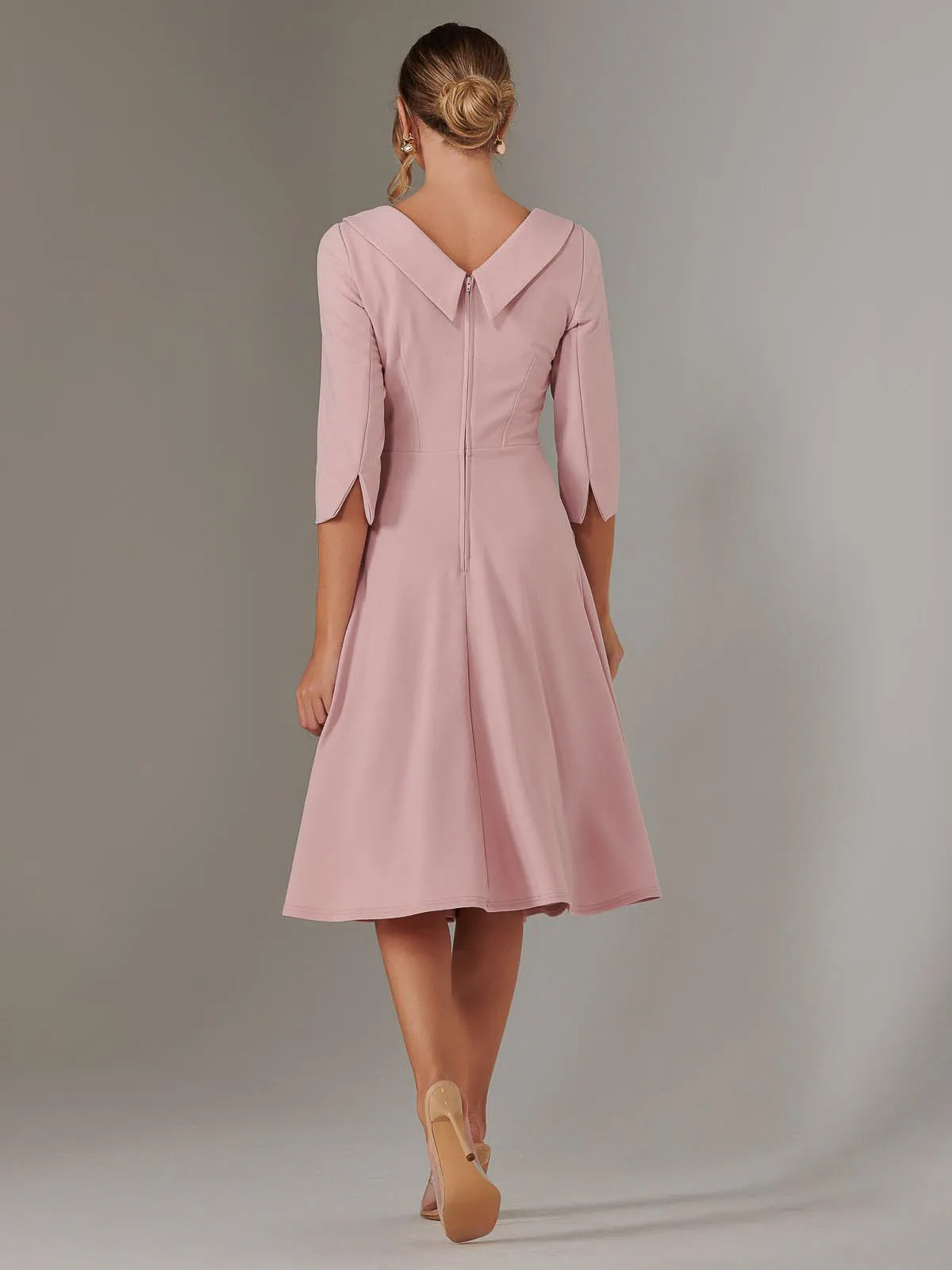 Sloan 3/4 Sleeve Midi Dress, Dusty Pink