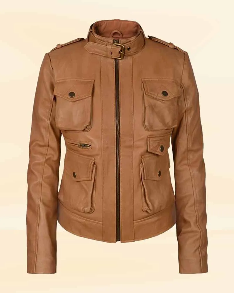 Soft Hunter Tan The Pricy Women Leather Jacket