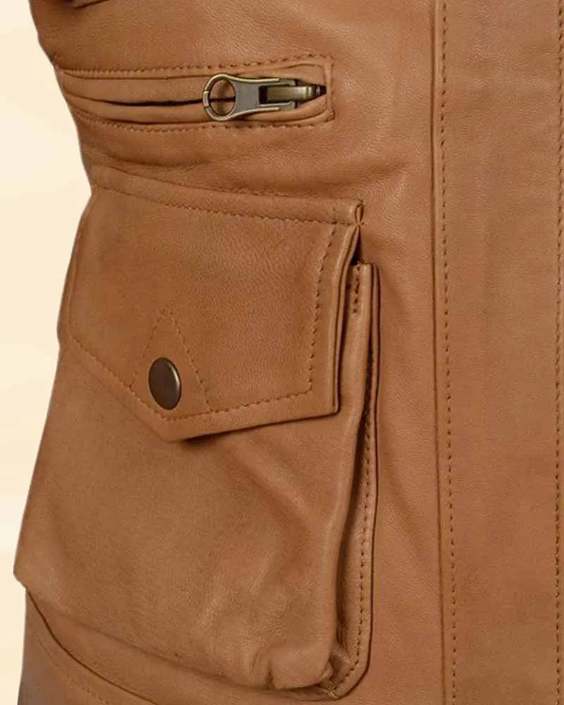 Soft Hunter Tan The Pricy Women Leather Jacket