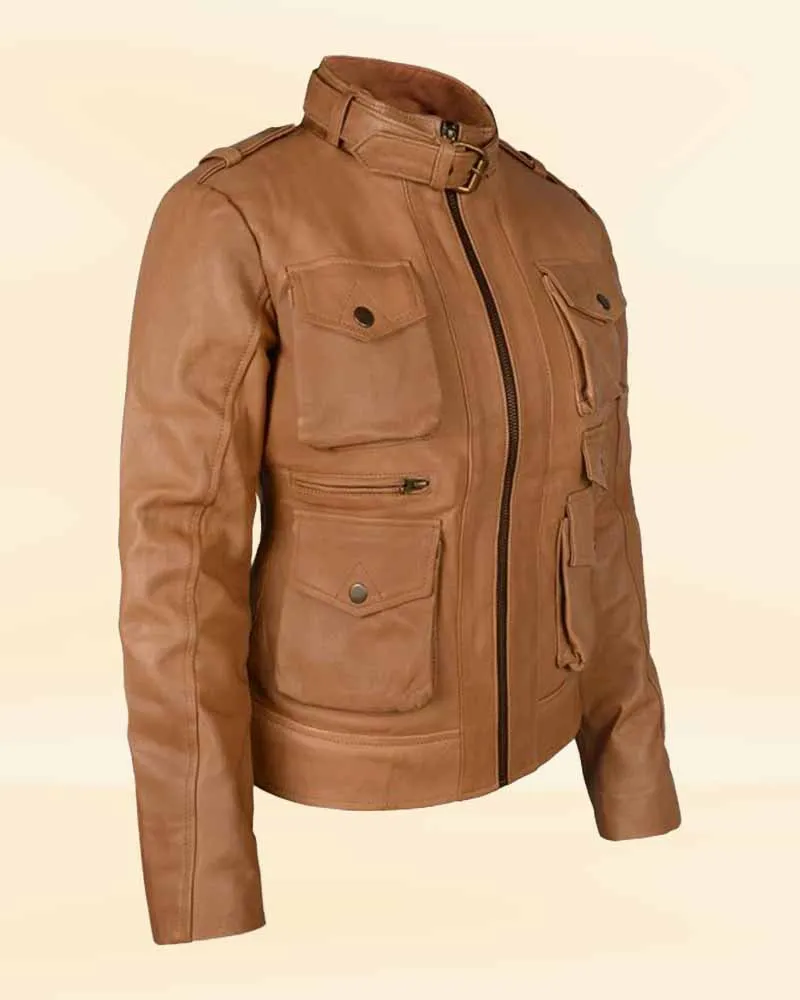 Soft Hunter Tan The Pricy Women Leather Jacket