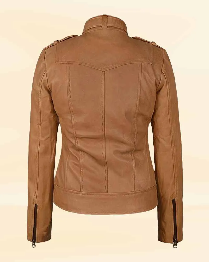 Soft Hunter Tan The Pricy Women Leather Jacket