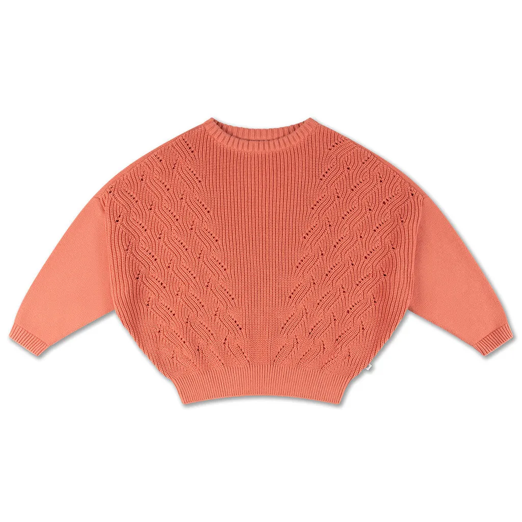 Sweater Knit Slouchy Greyish Tangerine