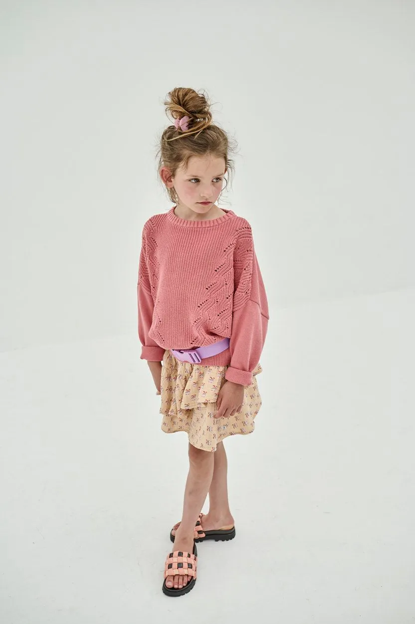 Sweater Knit Slouchy Greyish Tangerine