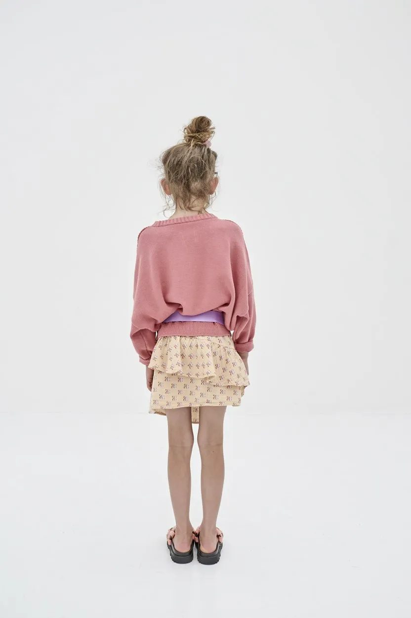 Sweater Knit Slouchy Greyish Tangerine