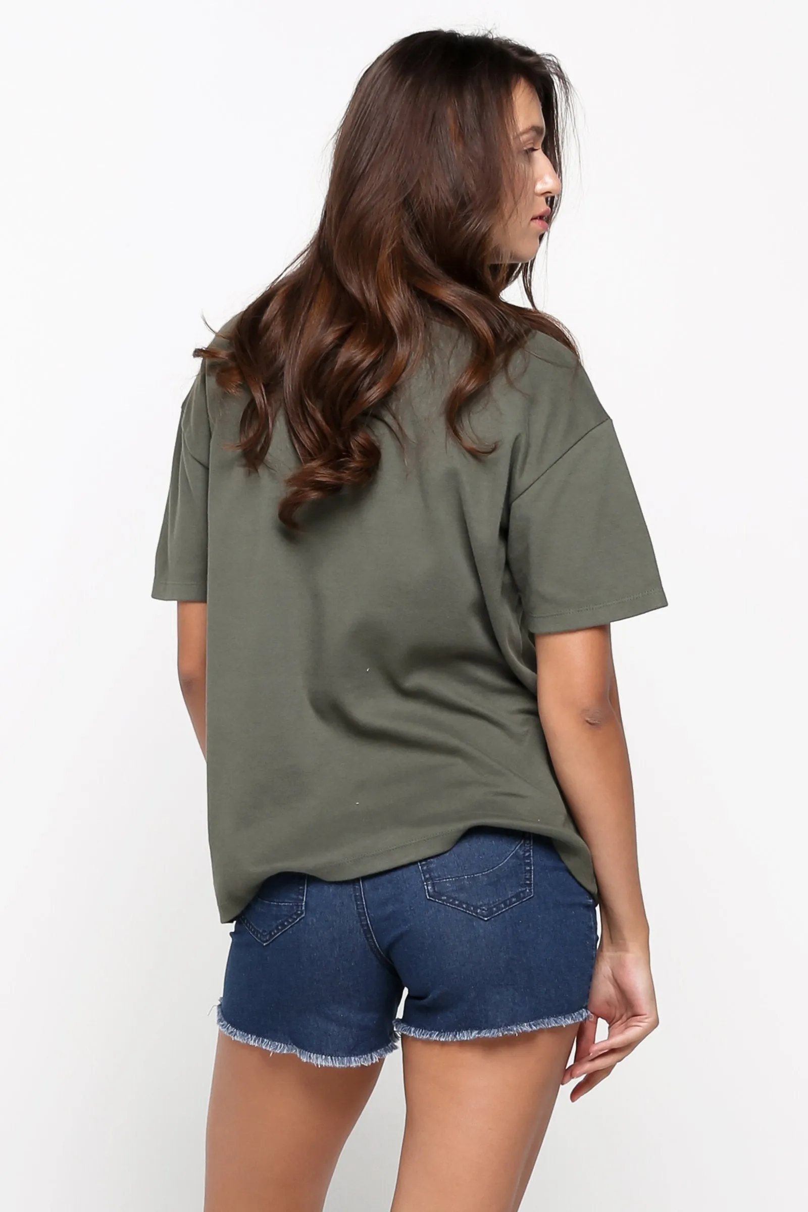 Textured Oversized Fit Tee with Pocket