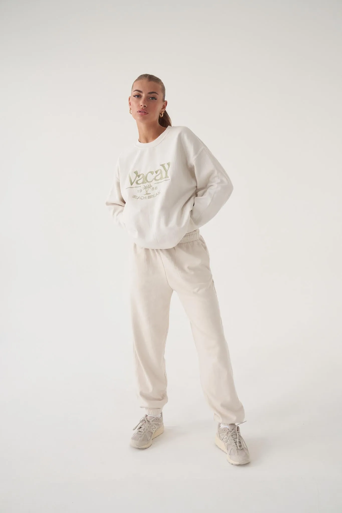 Vacay Embroidered Natural Sweater