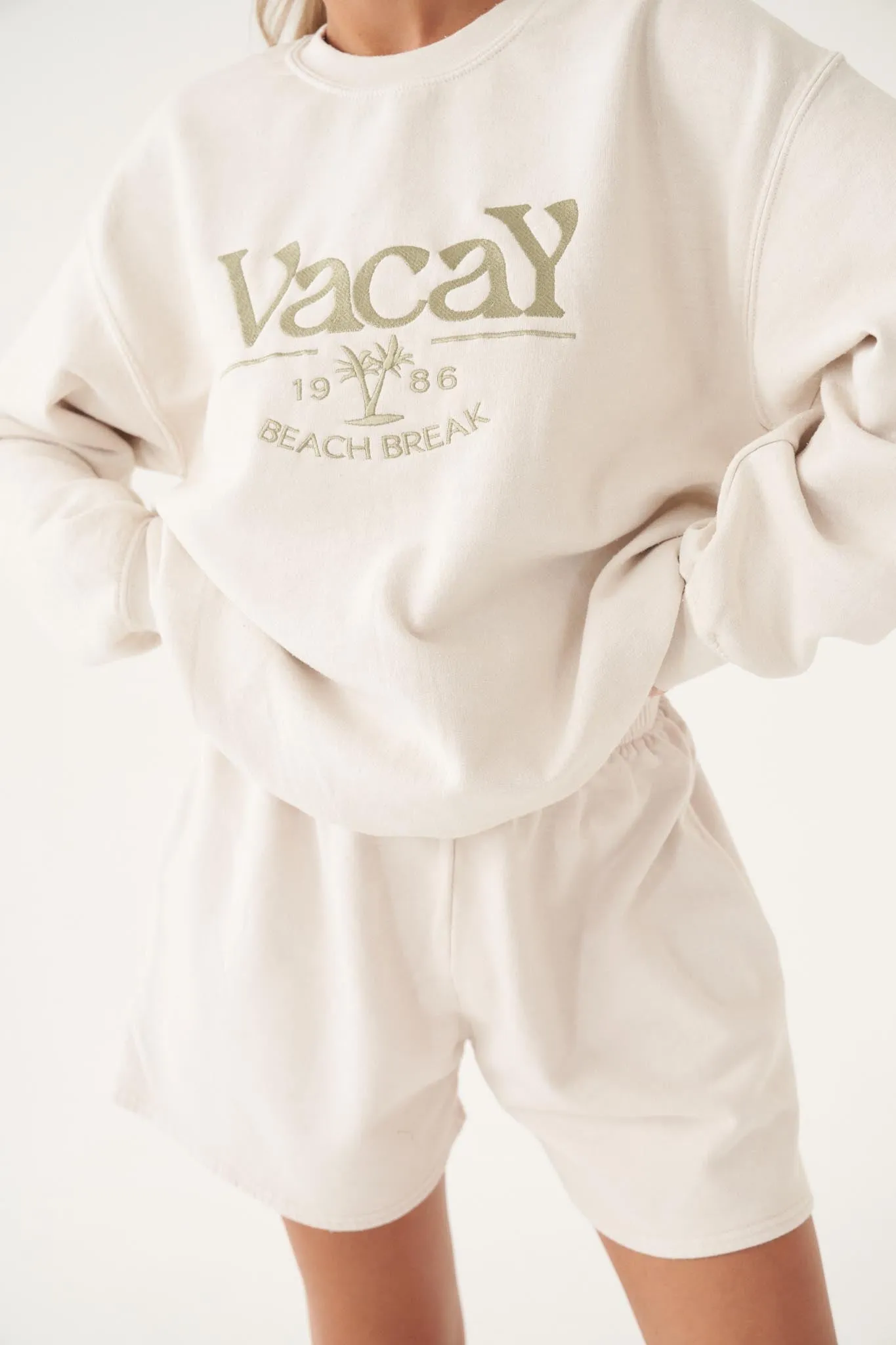 Vacay Embroidered Natural Sweater