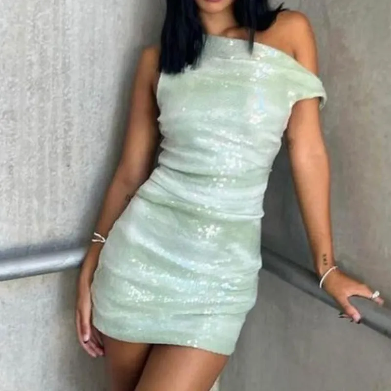 Vvsha Connor Off-Shoulder Sequin Mini Dress