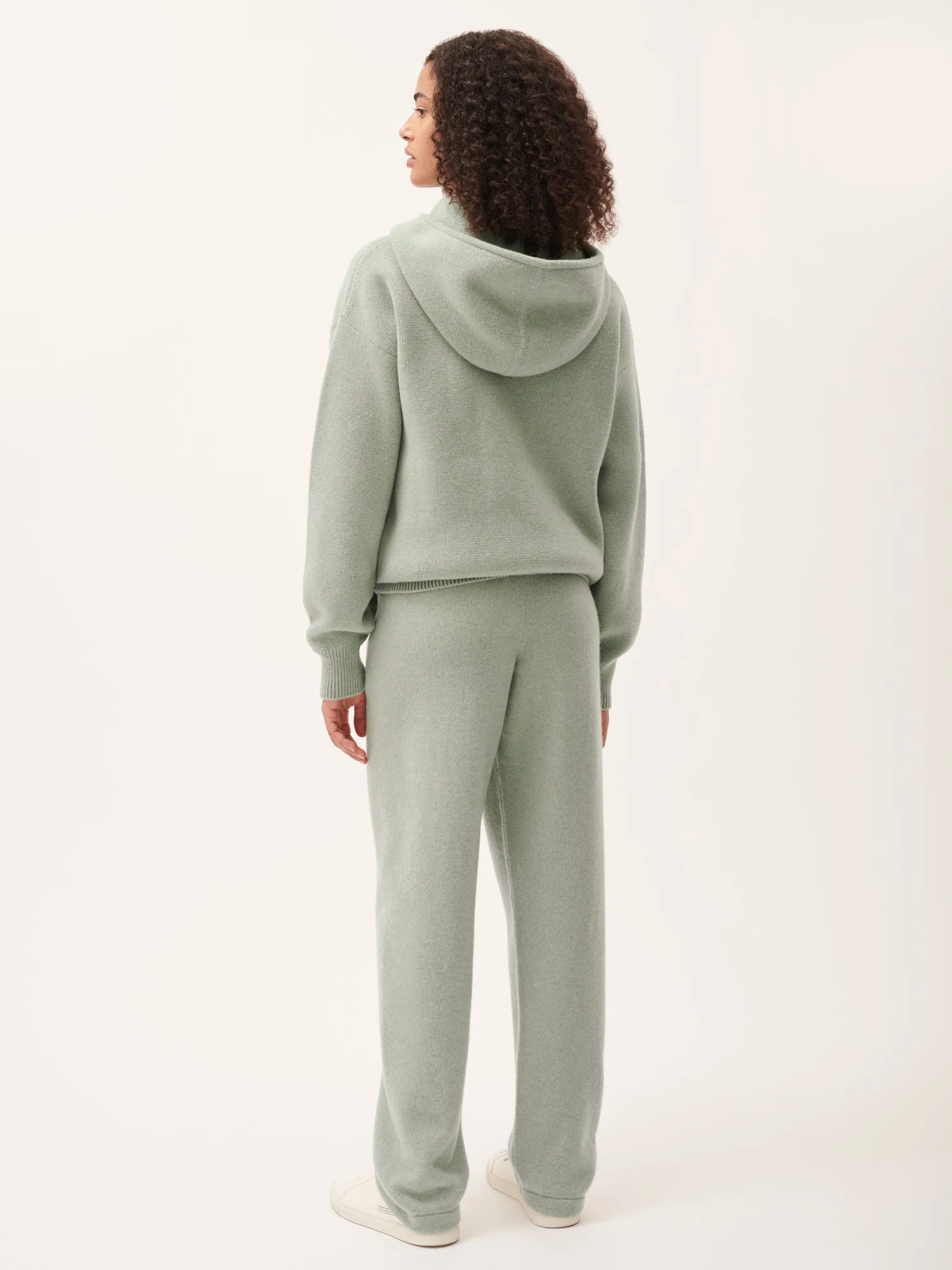 Women's DNA Recycled Cashmere Tapered Track Pants—moss green