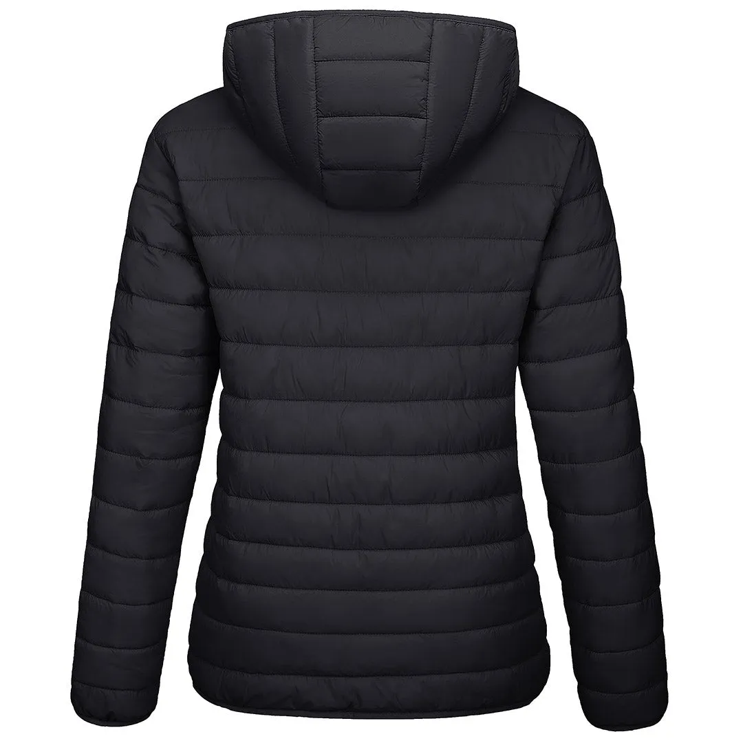Women's Lightweight Puffer Full-zip Water-Resistant Winter Coat with Hood