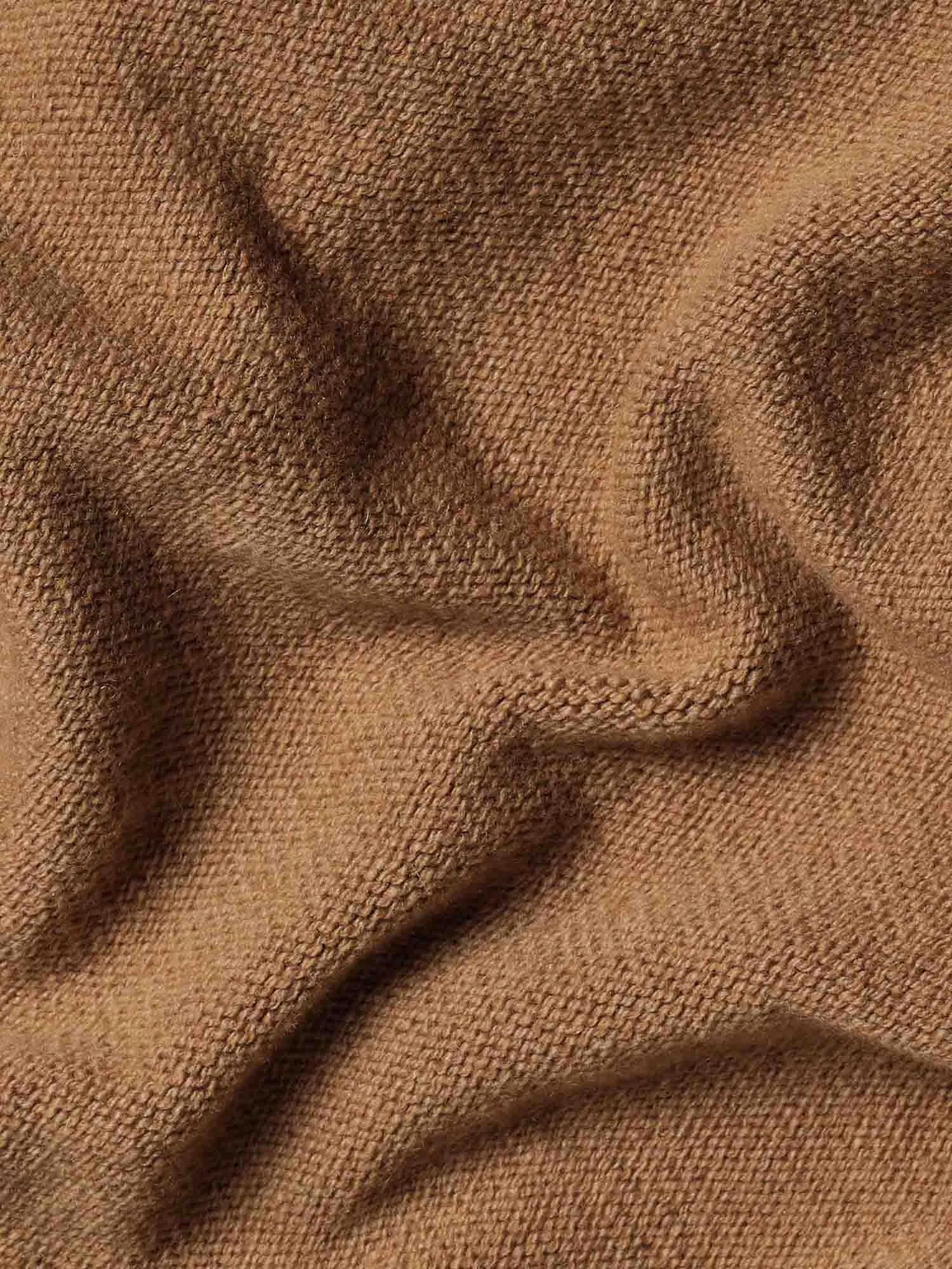 Womens Recycled Cashmere Track Pants—camel