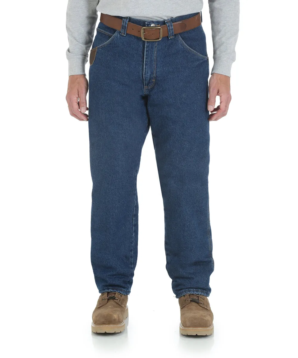 Wrangler Riggs Quilt-Lined Five Pocket Jeans - Antique Indigo