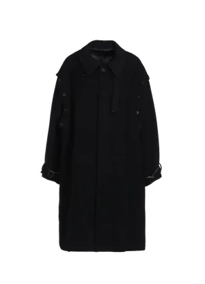 W/TOP MOSSA FLY FRONT LONG COAT WITH REMOVABLE SLEEVES